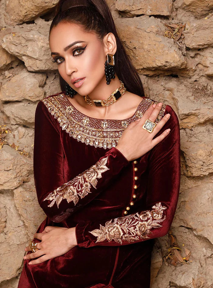 Zainab Chottani | Semi-Formals | Alizarin Crimson - House of Ayeza