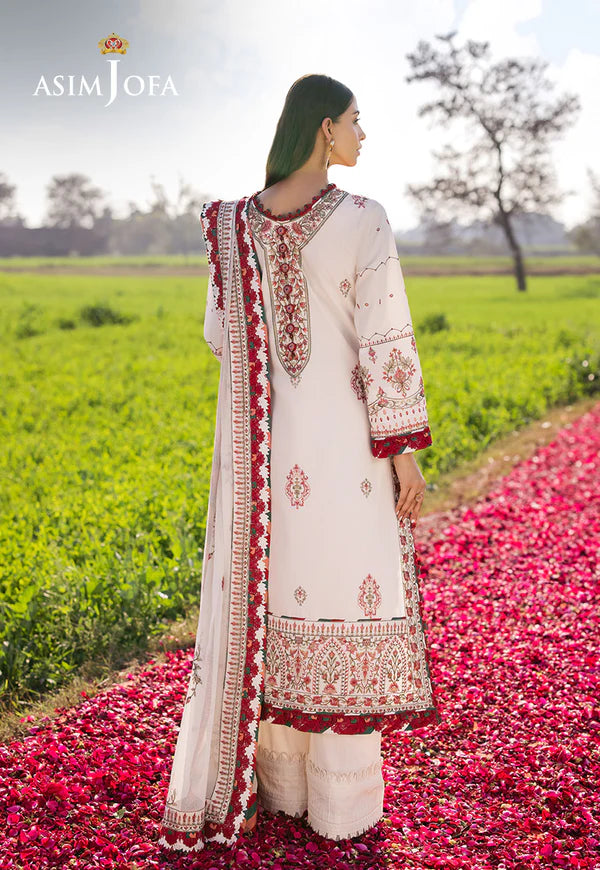Asim Jofa | Luxury Lawn 25 | AJELL-08 EMBROIDERED LAWN 3 PCS - House of Ayeza