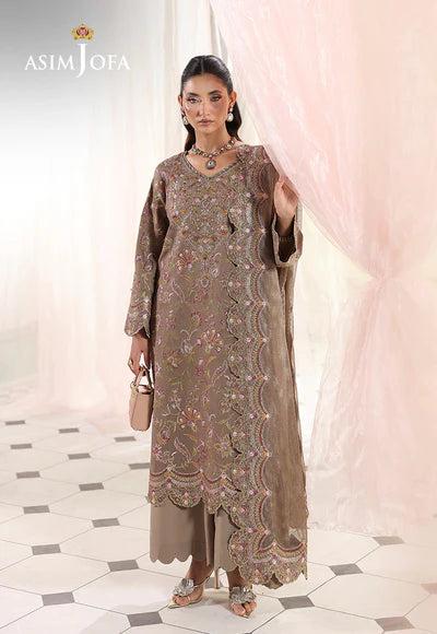 Asim Jofa | En Vogue | AJUEV-10 EMBROIDERED SPUN RAW SILK - House of Ayeza
