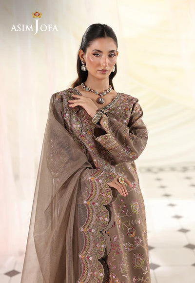 Asim Jofa | En Vogue | AJUEV-10 EMBROIDERED SPUN RAW SILK - House of Ayeza
