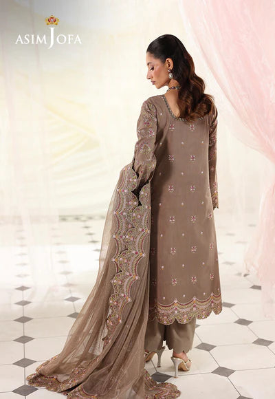 Asim Jofa | En Vogue | AJUEV-10 EMBROIDERED SPUN RAW SILK - House of Ayeza