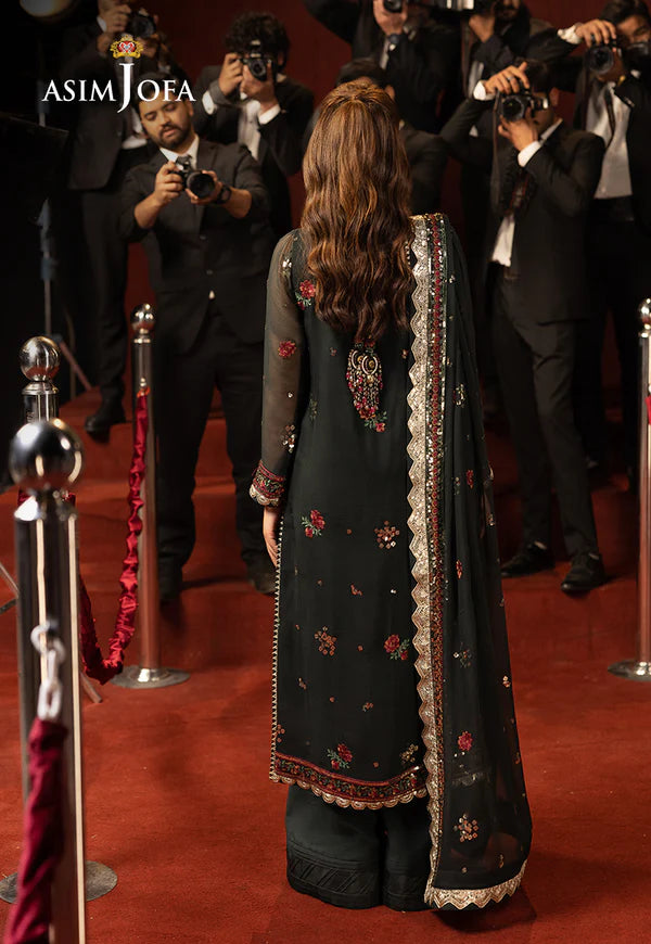 Asim Jofa | Luxury Festive Drop 3 | AJLLF-17 Embroidered Chiffon 3 Pcs - House of Ayeza