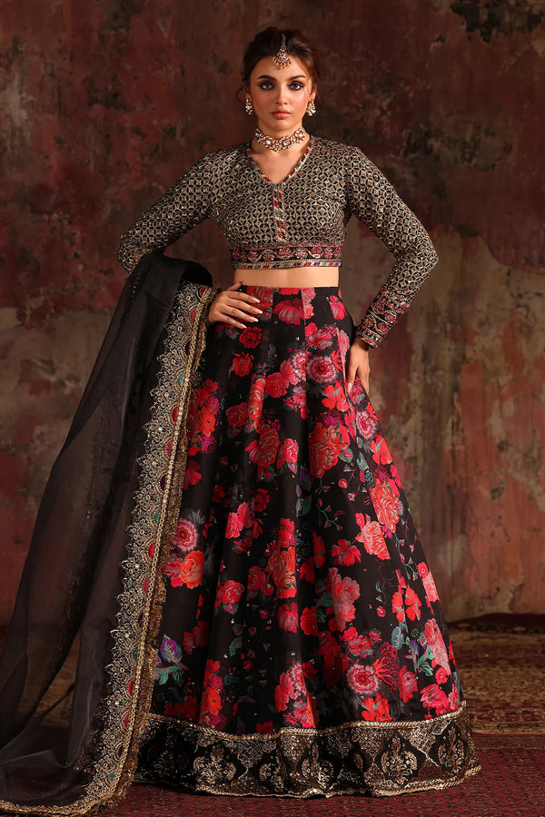 Charizma | Statement | 3-PC Embroidered Raw-Silk Suit CMA-5-05 - House of Ayeza