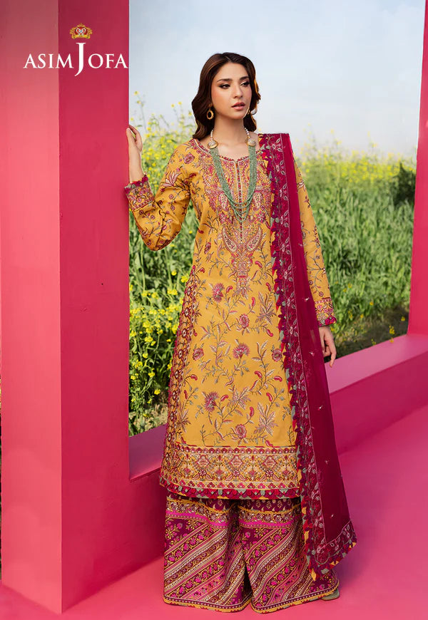 Asim Jofa | Luxury Lawn 25 | AJELL-07 EMBROIDERED LAWN 3 PCS - House of Ayeza