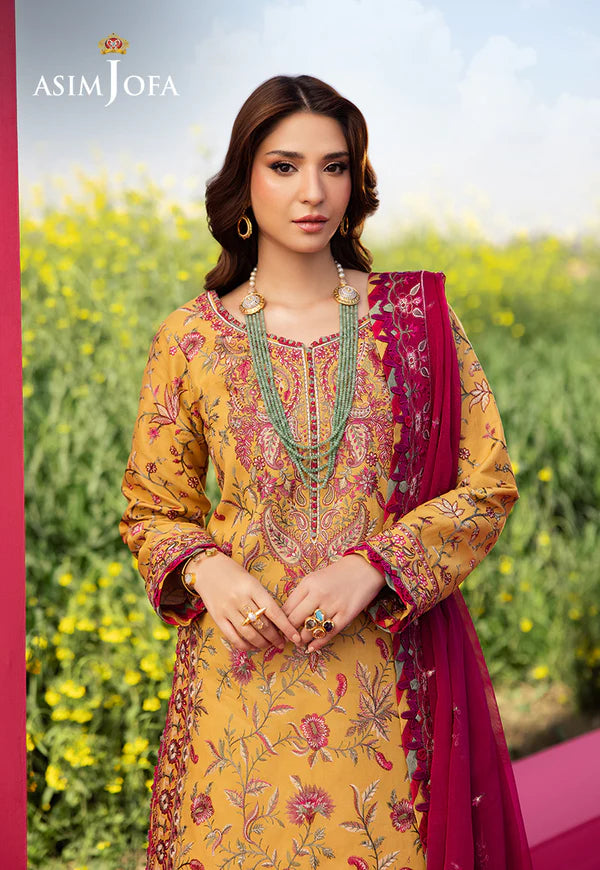 Asim Jofa | Luxury Lawn 25 | AJELL-07 EMBROIDERED LAWN 3 PCS - House of Ayeza