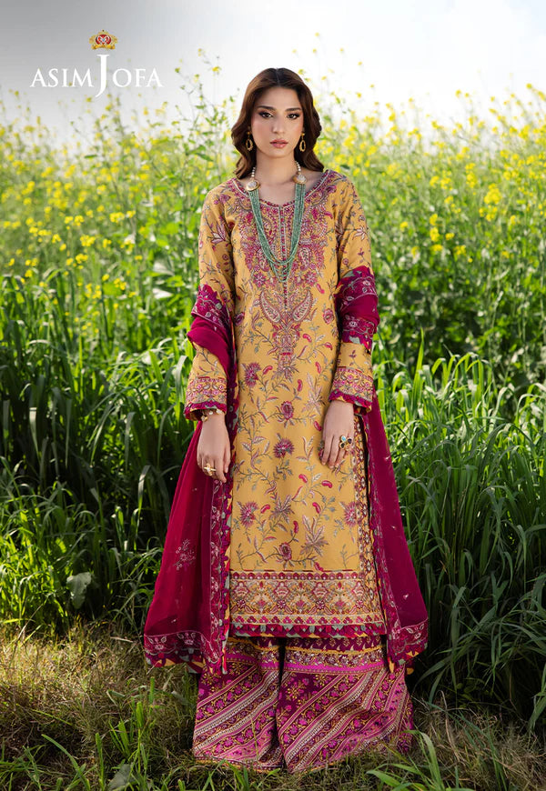Asim Jofa | Luxury Lawn 25 | AJELL-07 EMBROIDERED LAWN 3 PCS - House of Ayeza