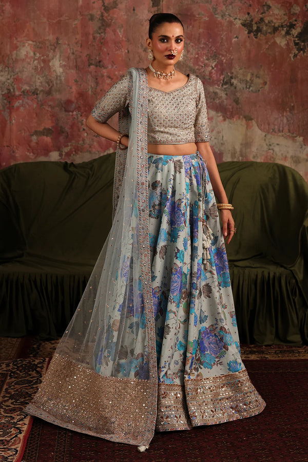 Charizma | Statement | 3-PC Embroidered Raw-Silk Suit CMA-5-04 - House of Ayeza