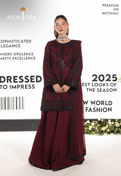 Asim Jofa | En Vogue | AJUEV-05 EMBROIDERED SILK - House of Ayeza