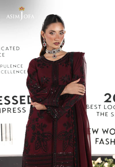 Asim Jofa | En Vogue | AJUEV-05 EMBROIDERED SILK - House of Ayeza