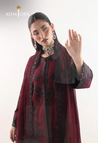 Asim Jofa | En Vogue | AJUEV-05 EMBROIDERED SILK - House of Ayeza