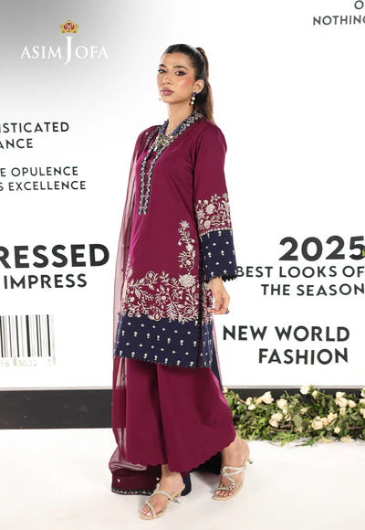 Asim Jofa | En Vogue | AJUEV-02 EMBROIDERED SILK - House of Ayeza