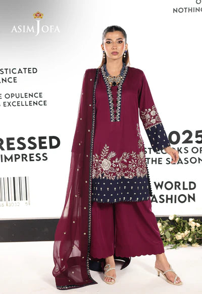 Asim Jofa | En Vogue | AJUEV-02 EMBROIDERED SILK - House of Ayeza