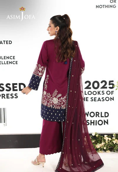 Asim Jofa | En Vogue | AJUEV-02 EMBROIDERED SILK - House of Ayeza