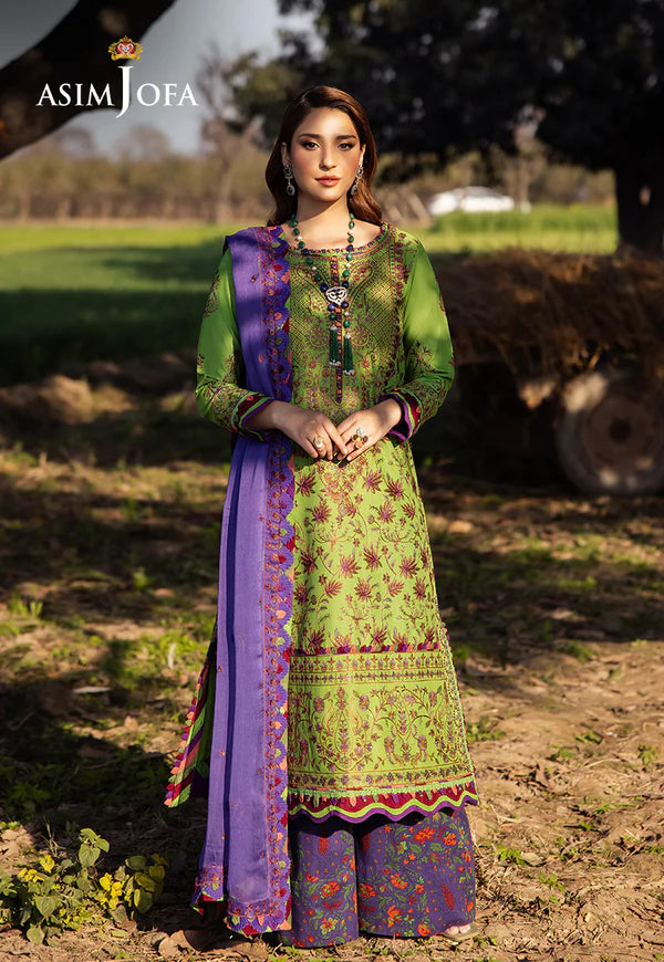 Asim Jofa | Luxury Lawn 25 | AJELL-05 EMBROIDERED LAWN 3 PCS - House of Ayeza