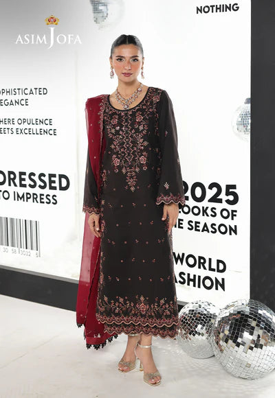 Asim Jofa | En Vogue | AJUEV-01 EMBROIDERED SILK - House of Ayeza