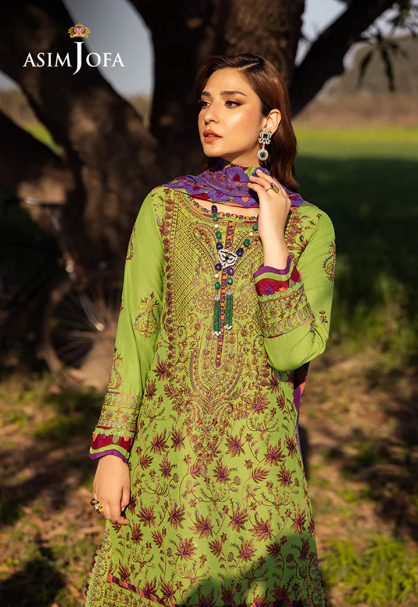Asim Jofa | Luxury Lawn 25 | AJELL-05 EMBROIDERED LAWN 3 PCS - House of Ayeza