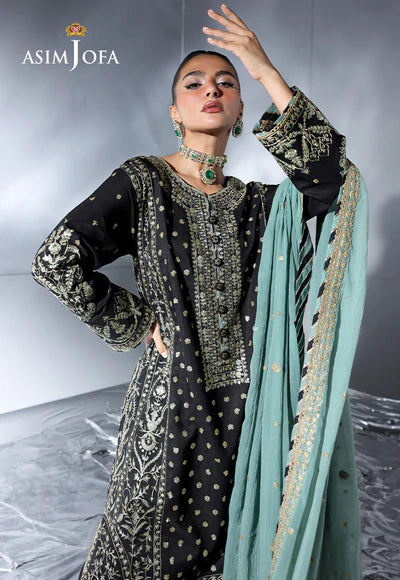 Asim Jofa | En Vogue | AJUEV-13 EMBROIDERED SILK - House of Ayeza