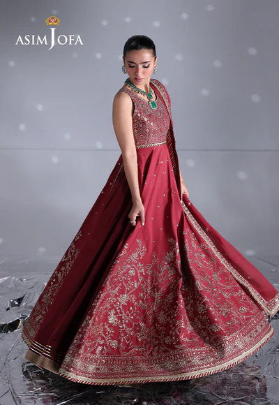 Asim Jofa | En Vogue | AJUEV-07 EMBROIDERED CREPE - House of Ayeza