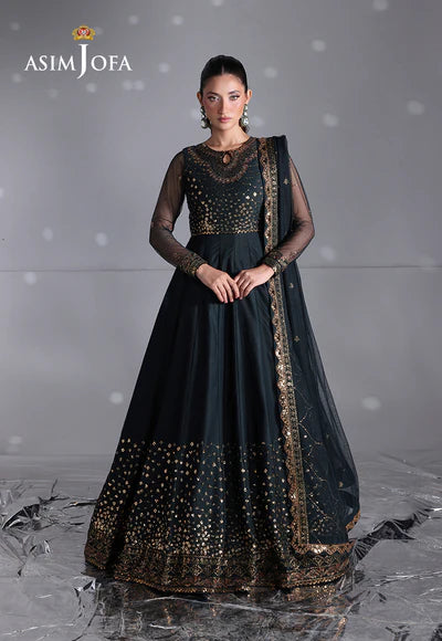 Asim Jofa | En Vogue | AJUEV-16 EMBROIDERED NET - House of Ayeza