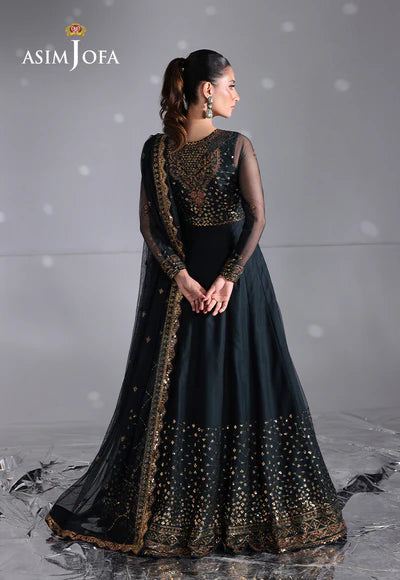 Asim Jofa | En Vogue | AJUEV-16 EMBROIDERED NET - House of Ayeza