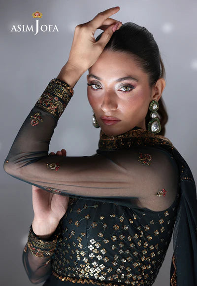 Asim Jofa | En Vogue | AJUEV-16 EMBROIDERED NET - House of Ayeza