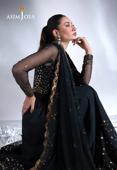 Asim Jofa | En Vogue | AJUEV-16 EMBROIDERED NET - House of Ayeza