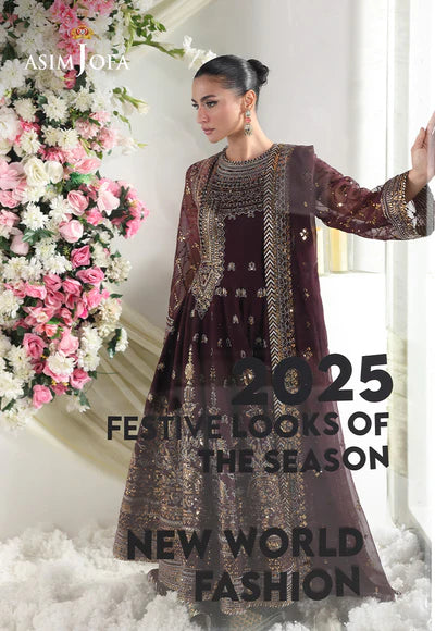 Asim Jofa | En Vogue | AJUEV-09 EMBROIDERED CHIFFON - House of Ayeza