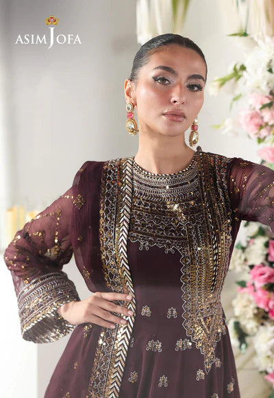 Asim Jofa | En Vogue | AJUEV-09 EMBROIDERED CHIFFON - House of Ayeza