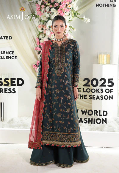 Asim Jofa | En Vogue | AJUEV-12 EMBROIDERED SILK - House of Ayeza