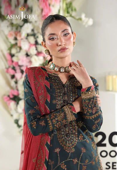 Asim Jofa | En Vogue | AJUEV-12 EMBROIDERED SILK - House of Ayeza