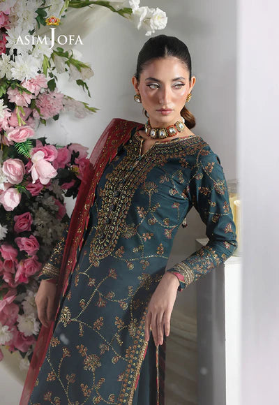 Asim Jofa | En Vogue | AJUEV-12 EMBROIDERED SILK - House of Ayeza