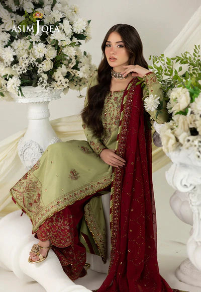Asim Jofa | Izel | AJIZL-04 EMBROIDERED RAW SILK 3 PCS - House of Ayeza