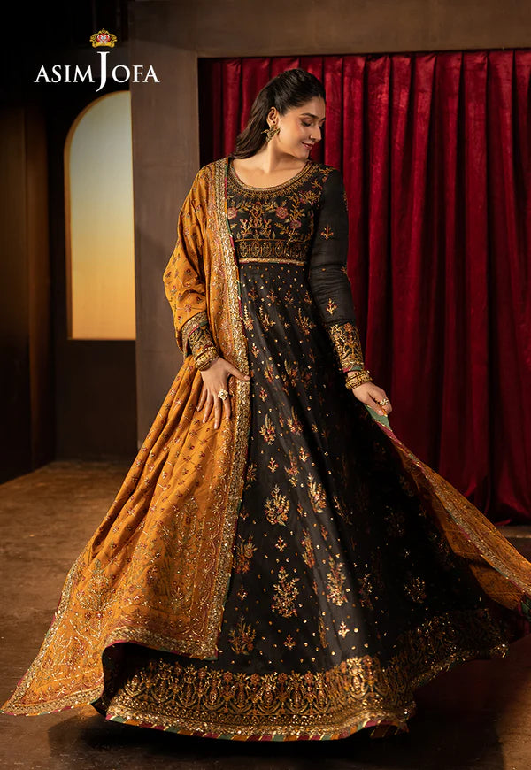 Asim Jofa | Luxury Festive Rejoice | AJLFF-19 Embroidered Silk 3 Pcs - House of Ayeza