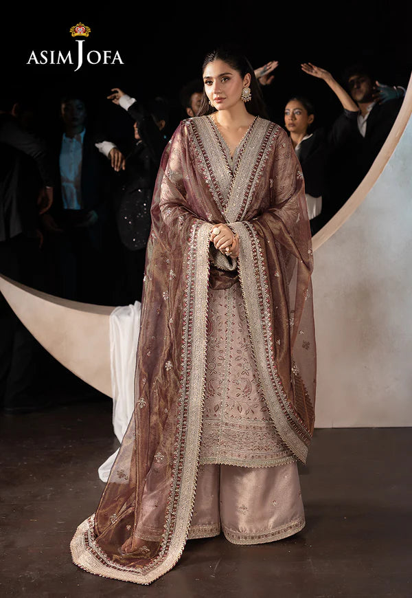 Asim Jofa | Luxury Festive Rejoice | AJLFF-10 Embroidered Zari Tissue 3 Pcs - House of Ayeza