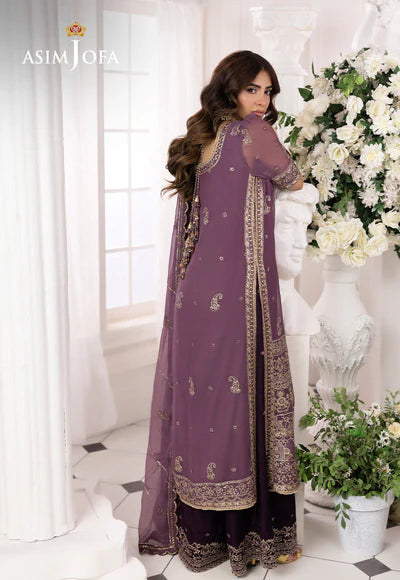 Asim Jofa | Izel | AJIZL-16 EMBROIDERED CHIFFON 3 PCs - House of Ayeza