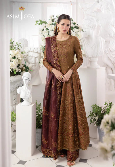 Asim Jofa | Izel | AJIZL-13 EMBROIDERED SPUN RAW SILK 3 PCS - House of Ayeza