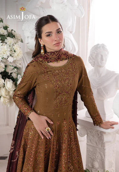 Asim Jofa | Izel | AJIZL-13 EMBROIDERED SPUN RAW SILK 3 PCS - House of Ayeza