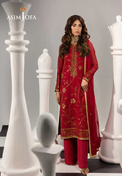 Asim Jofa | Izel | AJIZL-19 EMBROIDERED CHIFFON 3 PCS - House of Ayeza