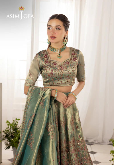 Asim Jofa | Izel | AJIZL-10 EMBROIDERED ZARI TISSUE 3 PCS - House of Ayeza