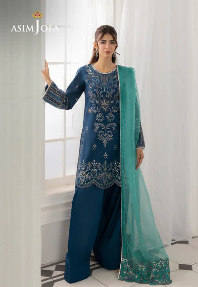 Asim Jofa | Izel | AJIZL-18 EMBROIDERED SILK 3 PCS - House of Ayeza