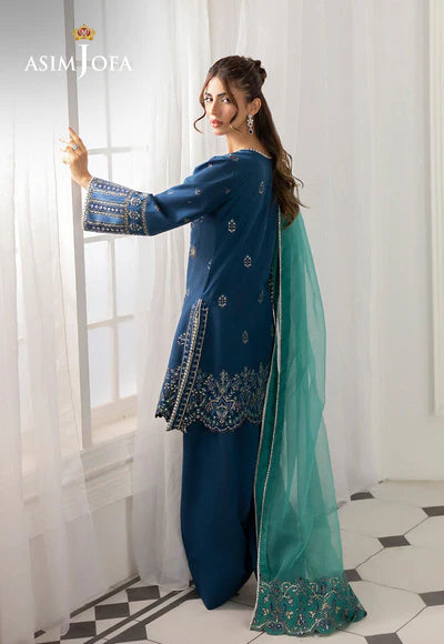 Asim Jofa | Izel | AJIZL-18 EMBROIDERED SILK 3 PCS - House of Ayeza