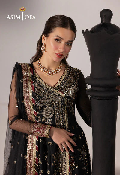 Asim Jofa | Izel | AJIZL-03 EMBROIDERED NET 3 PCS - House of Ayeza