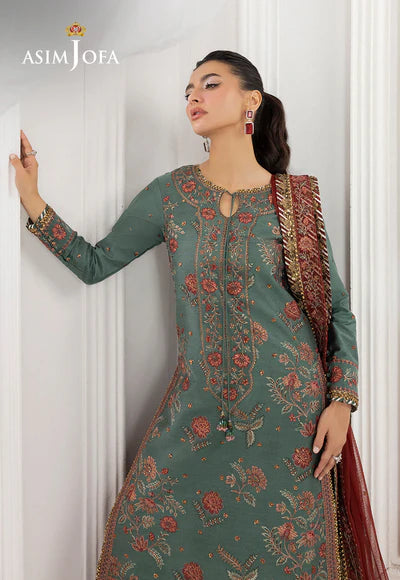 Asim Jofa | Izel | AJIZL-07 EMBROIDERED COTTON SILK 3 PCS - House of Ayeza