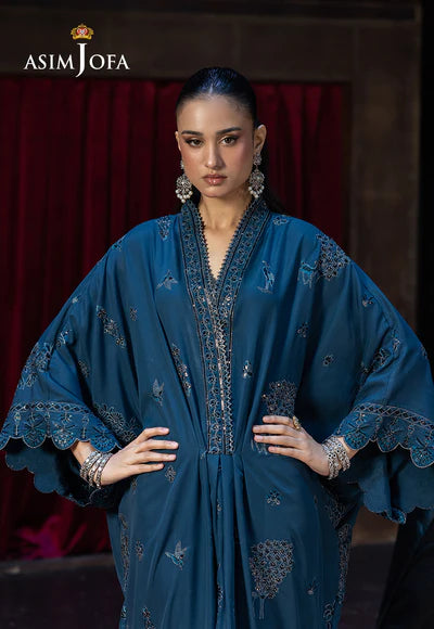 Asim Jofa | Festive Opulence | AJFO-01 EMBROIDERED BOSKI SILK 1 PC - House of Ayeza