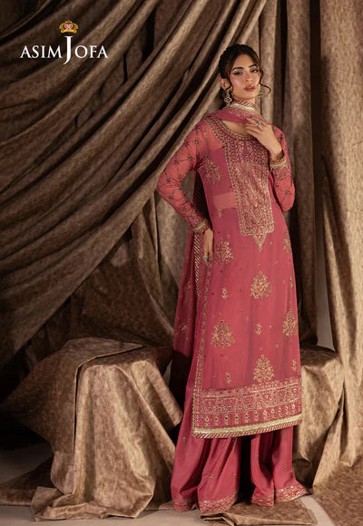 Asim Jofa | Izel | AJIZL-14 EMBROIDERED CHIFFON 3 PCS - House of Ayeza