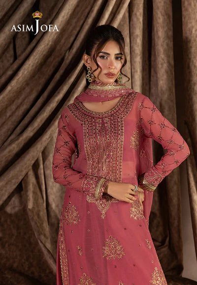 Asim Jofa | Izel | AJIZL-14 EMBROIDERED CHIFFON 3 PCS - House of Ayeza