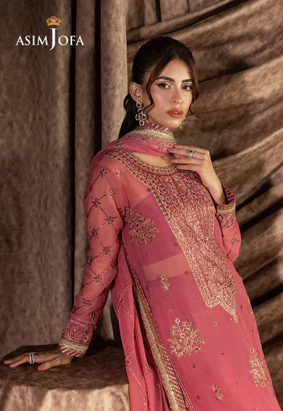Asim Jofa | Izel | AJIZL-14 EMBROIDERED CHIFFON 3 PCS - House of Ayeza