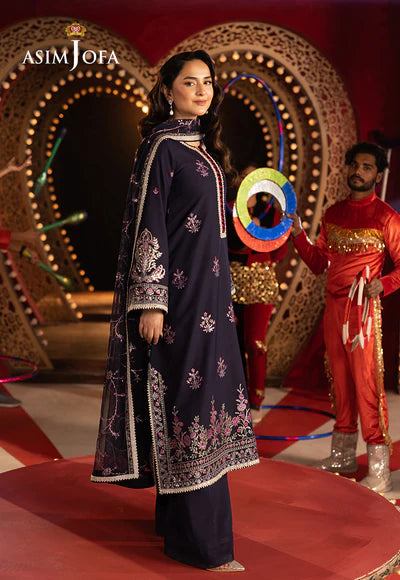 Asim Jofa | Festive Opulence | AJFO-04 EMBROIDERED SILK 3 PCS - House of Ayeza