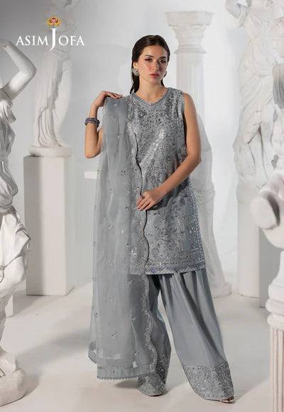 Asim Jofa | Izel | AJIZL-17 EMBROIDERED BOSKI SILK 3 PCS - House of Ayeza