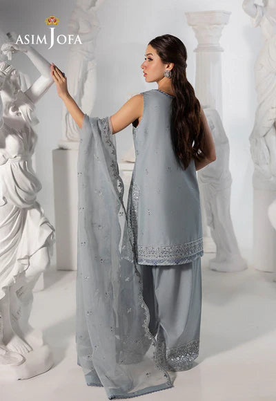 Asim Jofa | Izel | AJIZL-17 EMBROIDERED BOSKI SILK 3 PCS - House of Ayeza